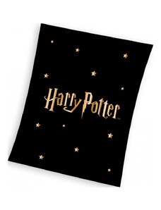 Carbotex Coral fleece deka Harry Potter - motív Gold Stars - 130 x 170 cm