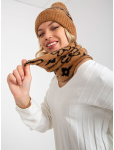 Fashionhunters Women's winter scarf camel black color