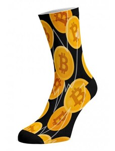 BITCOIN bavlnené potlačené veselé ponožky Walkee
