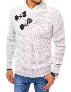 BASIC Svetlo sivý pánsky vlnený sveter WX1778
