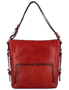 Dámska kožená kabelka cez plece tmavočervená - Katana Oasis červená