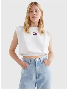 Tommy Hilfiger White Womens Cropped T-Shirt Tommy Jeans - Women