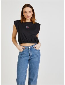 Tommy Hilfiger Black Womens Cropped T-Shirt Tommy Jeans - Women