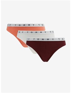 Set of three panties in burgundy, apricot and white Tommy Hilfiger - Women