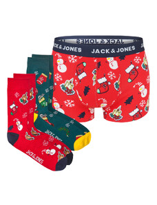 JACK & JONES - 3PACK Jactom boxerky a ponožky vo vianočnom darčekovom balení