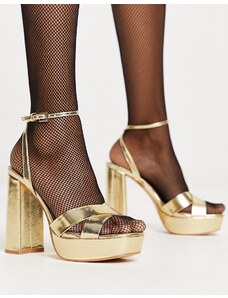Schuh Skye platform heeled sandals in gold