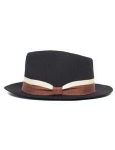 Čierny trilby klobúk s hnedobéžovou stuhou - Goorin Bros Wheeler