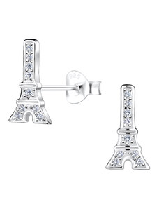 Klenoty Amber Strieborné náušnice Eiffelovka