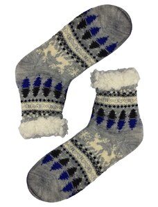 Look Nórsky vzor Grey ponožky s baránkom 1133