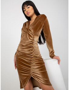 Dámske šaty Fashionhunters Camel Brown