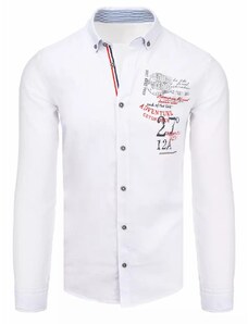 Buďchlap Biela bavlnená košeľa v originálnom prevedení