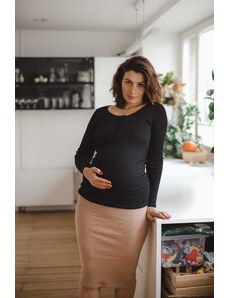 milk & love Tehotenské tričko na dojčenie Tummy Black