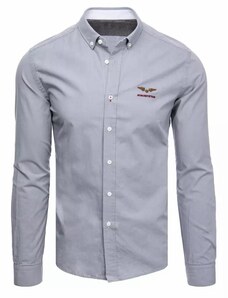 Buďchlap Trendová košeľa v šedej farbe z bavlny