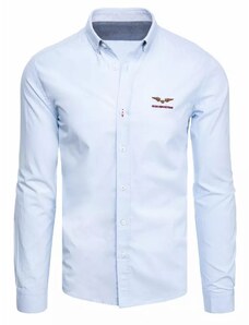 Buďchlap Trendová košeľa v nebesky modrej farbe z bavlny