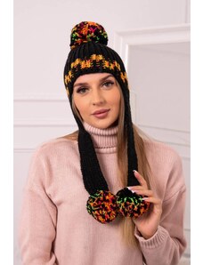 MladaModa Dámska čiapka s dlhými ušami Nadia K321 čierna