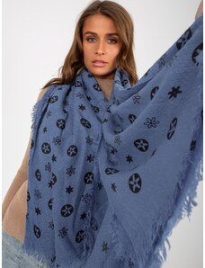 Fashionhunters Lady's dark blue patterned scarf