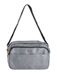 Fashionhunters Grey women's messenger bag made of eco-leather