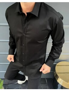 Fashionformen Elegantná pánska košeľa čierna Side