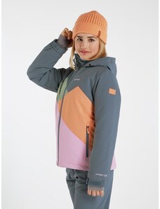 Dievčenská lyžiarska bunda Protest DOUTSEN šedá/svetlo ružová