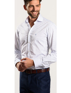 Alain Delon Biela vzorovaná Extra Slim Fit košeľa rady Basic