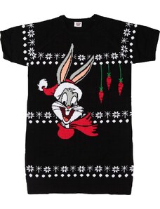 Čierne pletené vianočné šaty Looney Tunes