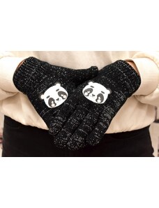 AURA.VIA Detské čierne rukavice TORRIE PANDA