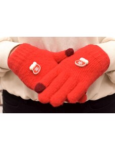 AURA.VIA Dievčenské červené mohérové rukavice ABIES