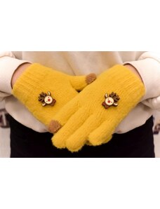 AURA.VIA Dievčenské žlté mohérové rukavice ABIES