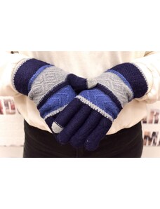 AURA.VIA Modré vlnené rukavice BECKY