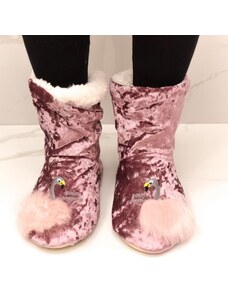 JOHN-C Dámske ružové zamatové ponožkové kapce SOUN COMMON