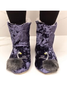 JOHN-C Dámske fialové zamatové ponožkové kapce SOUN COMMON