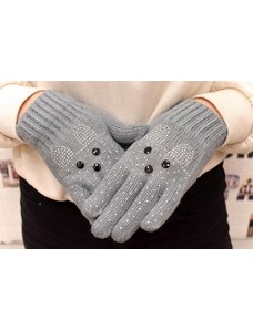 JOHN-C Detské sivé zimné rukavice 6-12Y ELLIE