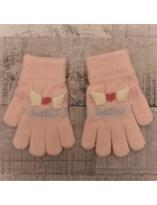AURA.VIA Detské zateplené ružové rukavice 6-12Y BOW