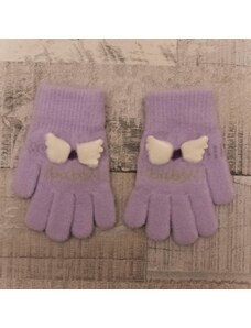 AURA.VIA Detské zateplené fialové rukavice 6-12Y BOW
