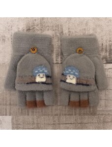 AURA.VIA Detské zateplené sivé rukavice 6-12Y COOLLIE