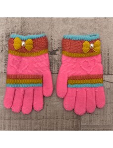 AURA.VIA Detské vlnené ružové rukavice RESTALIA