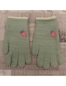 AURA.VIA Detské zelené rukavice FUIT