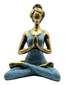 Ancient Wisdom AWG Joga Lady Figurína Namasté Bronzovo - Tyrkysová 24 cm