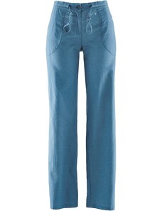 bonprix Plátené nohavice, široký strih, farba modrá