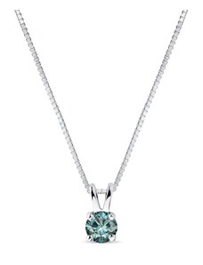 Náhrdelník z bieleho zlata s modrým diamantom KLENOTA K0450042