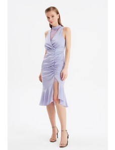 Trendyol fialová čipka detailné šaty