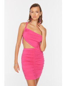 Trendyol Pink Ruffle Detailed Beach Blouse and Skirt-Suit