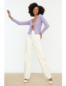 Trendyol biele džínsy so širokými nohami s vysokým pásom 90. rokov