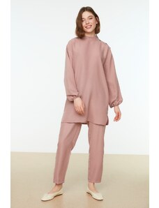Trendyol Dried Rose Shoulder Detailed Tunic-Pants Woven Suit
