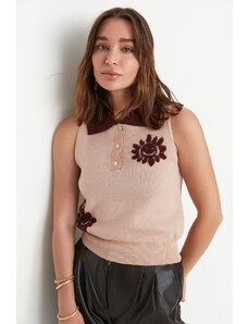 Trendyol práškový žakárový pletený sveter