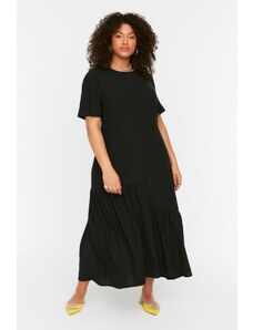 Trendyol Curve Čierne tkané šaty