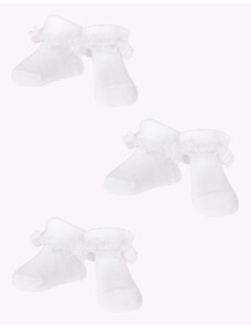 Yoclub Kids's Girls' Turn Cuff Ruffle Cotton Socks 3-pack SKA-0119G-010J