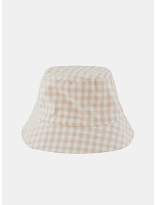 White and beige plaid hat Pieces Laya - Women