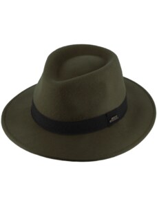 Fiebig - Headwear since 1903 Cestovný nekrčivý klobúk vlnený od Fiebig - zelený s čiernou stuhou