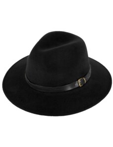 Fiebig - Headwear since 1903 Cestovný čierny nepremokavý, nekrčivý klobúk vlnený od Fiebig - Indiana Jones